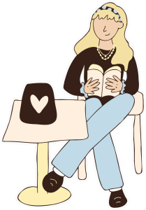 Illustration einer lesenden Frau